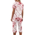 thumbnail image 6 of Women's Halloween Pajama Sets 2 Pieces Lounge Sleepwears Pumpkin Printed Plus Size Short Sleeve Top and Capri Pants Halloween Gifts, 6 of 6