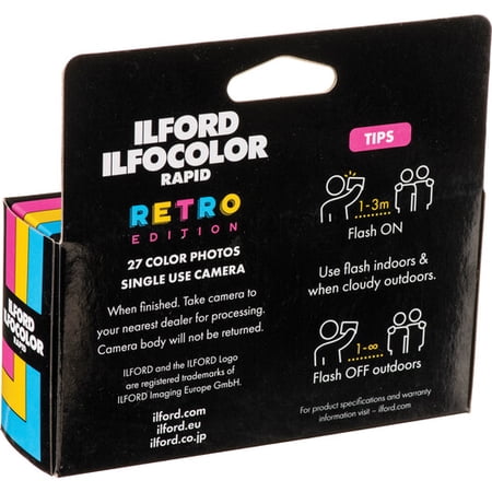35mm おすすめ 使い切りカメラ レンズ付きカメラ ILFORD  ISO400 カラーフィルム イルフォード インスタントカメラ RAPID RETORO 27枚撮り フラッシュ付