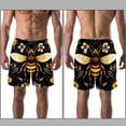 thumbnail image 3 of luoweisi Men's Beach Shorts Quick Dry Swim Trunks with Mesh Lining Bee XL, 3 of 5
