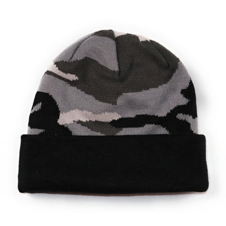 Cotton Reversible Beanie - CSG Champs Sports Gear Reversible Urban Camo Beanie Adult One Size Grey Black