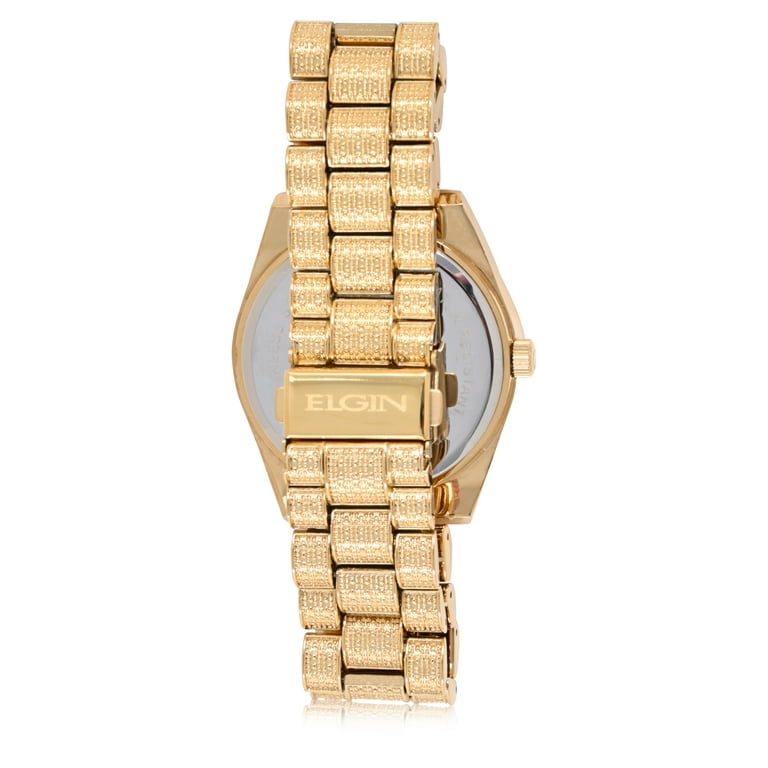 Elgin Adult Male Wristwatch and Matching Bracelet Set in Gold with