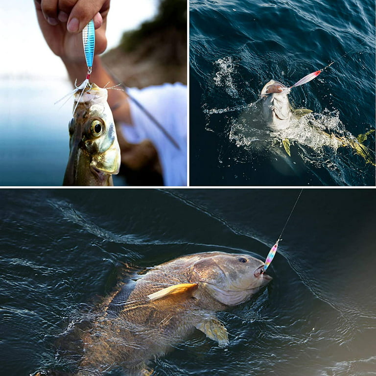 Jig Fishing Lures Sinking Metal Spoons Casting Lures Artificial Bait Surf  Fishing Jigging Lures Bass Trout Freshwater Saltwater Fishing Lures Kit 