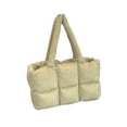 thumbnail image 1 of Diconna Women's Tote Shoulder Bags Square Bread Grid Rebound Soft Strap Large Capacity Zip-Up Bags, 1 of 8