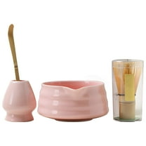 Pink Ceramic Matcha Set with Whisk, Traditional Japanese Chasen & Bowl for Authentic Tea Ceremony, Lead-Free