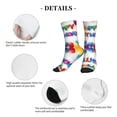 thumbnail image 5 of Women's Men's Happy Birthday Colorful Novelty Pattern Crew Athletic Socks, 5 of 7