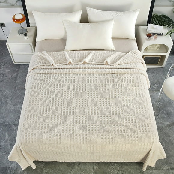 Manta Polar Blanca | Transpirable | 70 X 100 Cm | Ideal para Sofá o Cama | Lavable y Resistente | 200 G