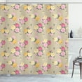 thumbnail image 1 of Ambesonne Rose Shower Curtain, Vintage Rose Bunches Dots, 69"Wx84"L, Multicolor, 1 of 3
