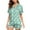 Green, variant on Fashion Floral Print Pajama Set - Short Sleeve Button Top & Stretchy Shorts, Trendy Two-Piece Sleepwear for Women,Green L