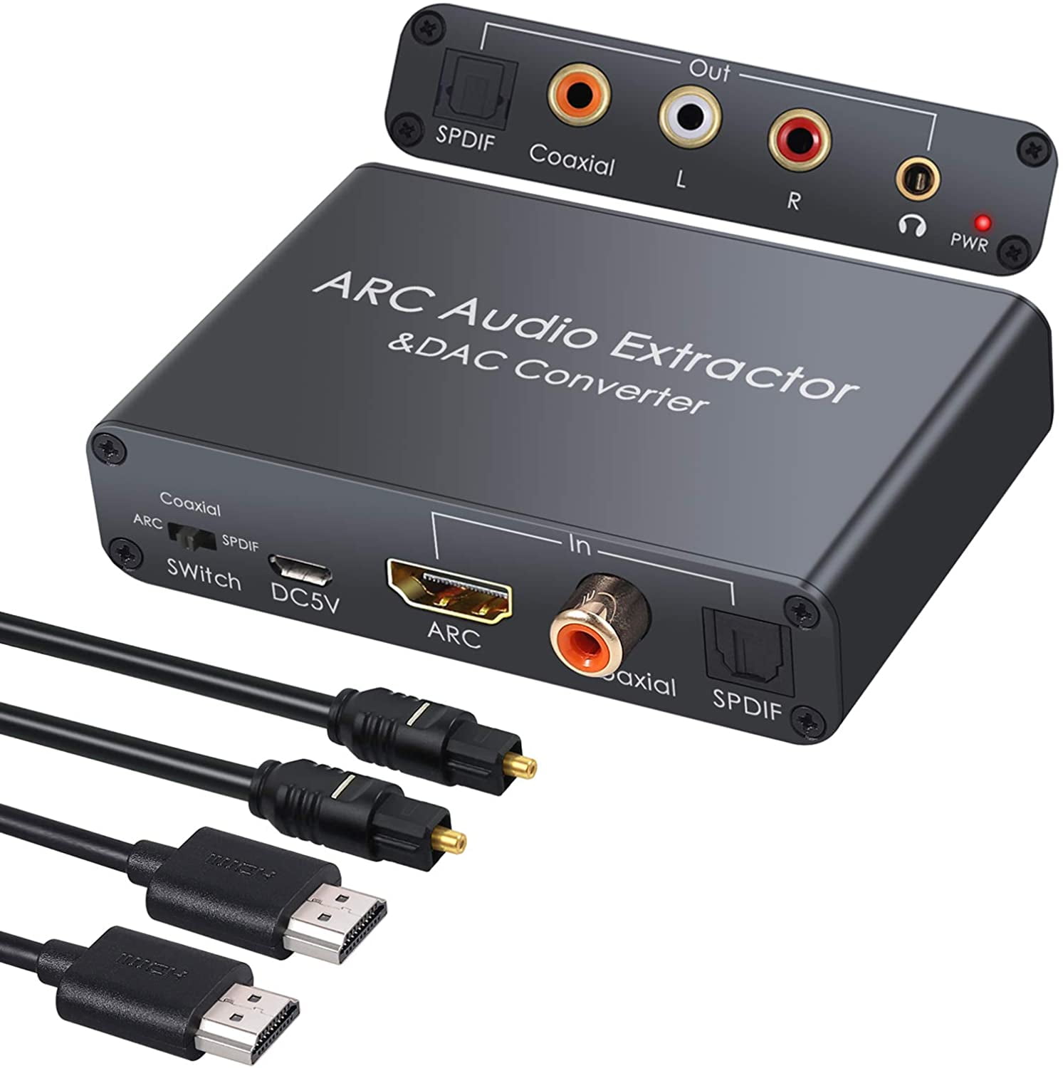 CAMWAY Digital to Analog Audio Converter,HDMI ARC Audio Extractor HDMI ...