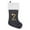 R, variant on WMGHA Christmas Stocking with White Plush Velvet Black Fabric Letter Design Christmas Ornament Cute Hanging Decoration for Xmas Tree Festive Bag for Holiday Gift