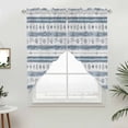 thumbnail image 5 of Blue White Stripe Kitchen Window Curtains, Swag Curtains Valance for Bedroom Living Room Bathroom, Vintage Abstract Geometric Brush Rod Pocket Window Treatment Curtain Block Drapes 2 Panels 36"x45", 5 of 9