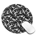 thumbnail image 2 of ZNDUO 2 Pack Round Mouse Pad Camouflage Pixel Art 7.9" Small Non-Slip Rubber Gaming Mousepad Desk Mat for Home Office, 2 of 7