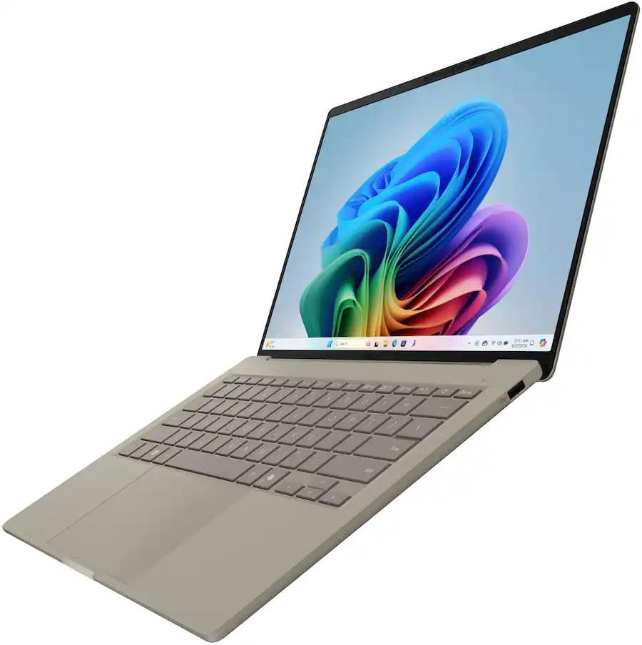ASUS - Zenbook A14 14" FHD+ OLED Laptop - Copilot+ PC - Snapdragon X Plus - 16GB RAM - 512GB SSD - Zabriskie Beige
