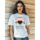 thumbnail image 1 of Women's Summer Casual T-Shirt Fashion Flowers Rose Valentine's Day Retro Print Short Sleeve Round-Neck Slm Fit Tops Streetwear, 1 of 6