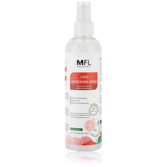 Made For Locs Spray refrescante de agua de rosas vegano | Crema hidratante Locs | Desodorante Locs | Aromas increíbles (granada, pera, 8 oz)