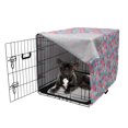 thumbnail image 5 of Blue and Pink Dog Crate Cover, Abstract Petals and Leaves, Easy to Use Pet Kennel Cover Small Dogs Puppies Kittens, 7 Sizes, Sea Blue Pink, by Ambesonne, 5 of 6