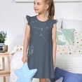 thumbnail image 4 of Balery White Dandelion Camisón de princesa para niñas, pijama de algodón con mangas abullonadas, suave y bonito.-XX-Large, 4 of 6
