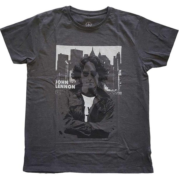 John Lennon - Camiseta Skyline para Adultos Unisex (Gris Carbón)