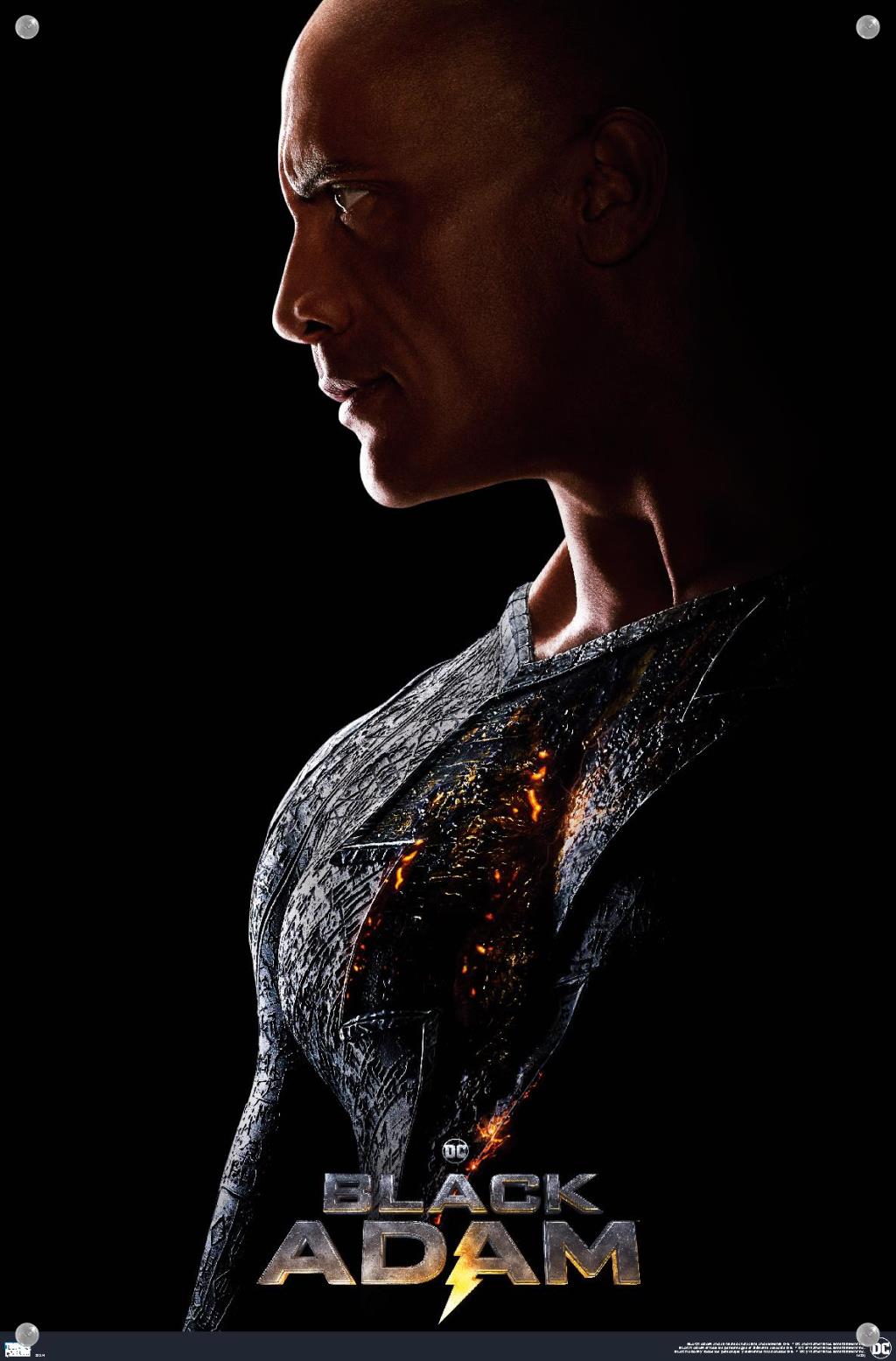 DC Comics Movie Black Adam - Profile One Sheet Wall Poster with Push Pins, 14.725" x 22.375"