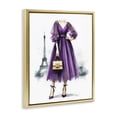 thumbnail image 3 of Stupell Industries Art Deco Parisian Purple Dress Gold Floating Frame Canvas Art, 17 x 21, by Amanda Greenwood, 3 of 8