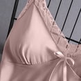 thumbnail image 5 of JINMGG Shorts for Women $5 Women V-Neck Eyelash Silk Lace Stain Camisole Pajamas Bowknot Shorts Set Pink M, 5 of 9