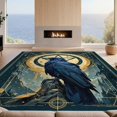 thumbnail image 2 of Design&I 5'x7' Washable Area Rug Crow Rune Runes Witchy Pentagram Center Doormat Norse Border for Dining Room, Under Table, Home Office, Snag-Free, Skid-Resistant, 2 of 7