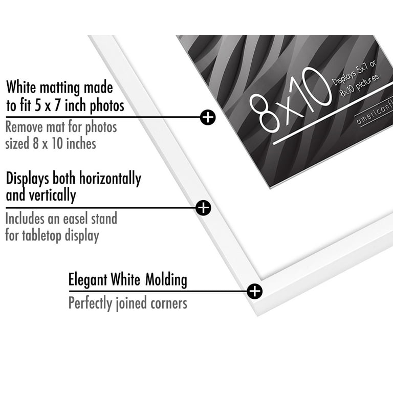 15 Pack - 8x10 White Picture Frames - Display Photographs 5x7 Inches W –  Americanflat