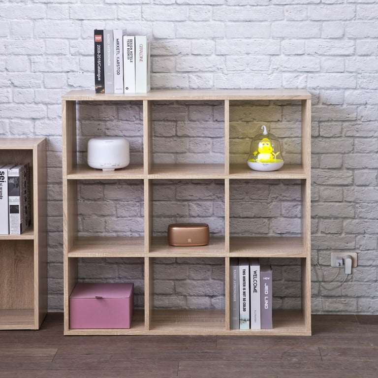 Heavy Duty 9 Cube Organizer Shelf Stackable Ultra Thick Particle Board Bookcase Closet Storage Cabinet Sonoma Oak Walmart