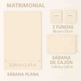 thumbnail image 3 of Juego de Sabanas Tacto Algodón Marfil Matrimonial Kyuden Home, 3 of 6