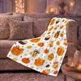 thumbnail image 6 of Autumn Pumpkin decorative motif Corn Festive Harvest Scene Cheerful, Playful Food Art Scene, Warm Flannel Blanket for Living Room and Reading Nook, Art Lovers Thanksgiving Gift, Playful Home Decor, 6 of 9