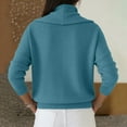 thumbnail image 4 of Dwralegc Holiday Sweaters for Women Dressy Loose Solid Color Jumper Knit Clothes Long Sleeve Blouses Cowl Neck Cozy Autumn and Winter Sweater Light Blue 2XL, 4 of 5
