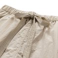 thumbnail image 5 of IYTR Mens Beach Shorts Summer Solid Color Drawstring Elastic Waist Shorts Straight Shorts With Pocket Casual Fitness Athletic Shorts Khaki XXXXL, 5 of 5