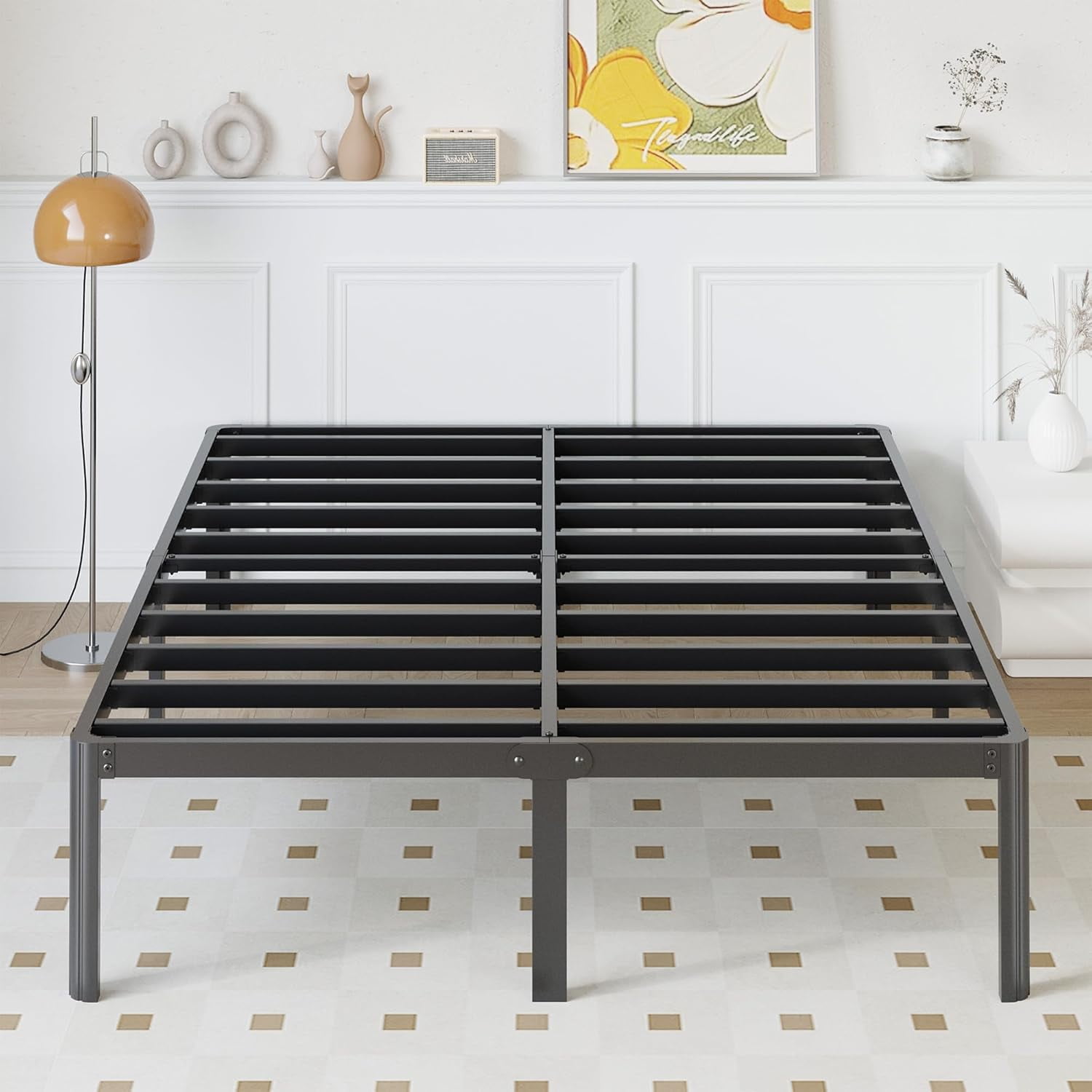 Woozuro Queen Size 18 inch Metal Bed Frame, Heavy Duty, No