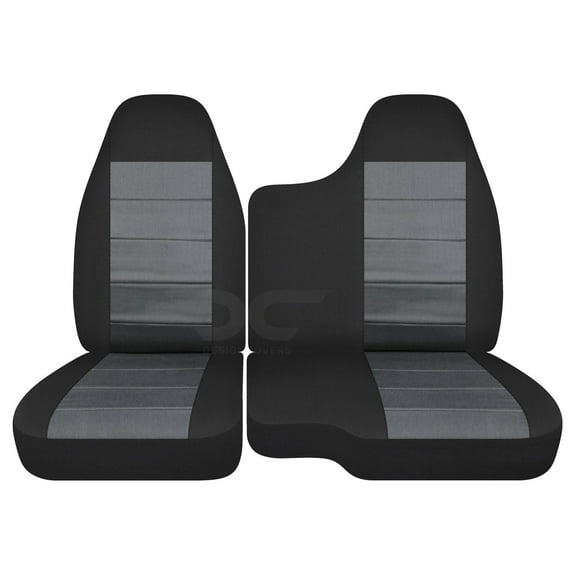 Fits 2004-2012 Chevy Colorado/GMC Canyon Velour Seat Cvrs Fr 60/40 Bench No Arm:Blk Charc