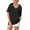 Black, variant on Jalioing Women's Summer Short Sleeve Tops Casual Fashion Hooded Drawstring Shirts Solid Color Fashion Outfits