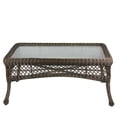 thumbnail image 2 of 30" Brown and Clear Wicker Patio Table with Tempered Glass, 2 of 2