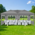 thumbnail image 5 of HOTEEL 10x20 Pop up Canopy Tent, Waterproof Commercial Tent with 6 Removable Sidewalls, Outdoor Sun Shelter Gazebo for Parties, Wedding, Camping, Courtyard ,Gray, 5 of 8