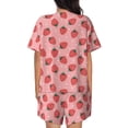 thumbnail image 3 of Kdxio Strawberries Print Pajamas Sets for Women Short-Sleeved Pjs with Lounge Shorts Two Piece Sleepwear S-4XL, 3 of 9