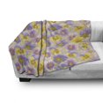 thumbnail image 3 of Floral Soft Flannel Fleece Throw Blanket, Hand Drawn Pansy Flowers Garden Botanical Watercolor Pattern, Cozy Plush for Indoor and Outdoor Use, 50" x 60", Lavender Lilac Yellow, by Ambesonne, 3 of 6