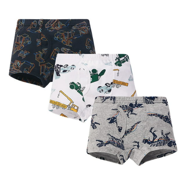 sous-Vêtements pour Garçons, Impression Mignonne, Shorts, Slips, Lot de 3 Pcs