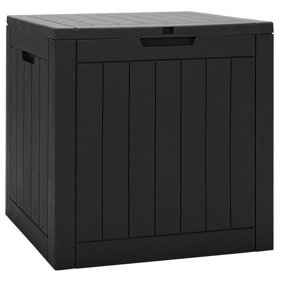 Costway 30 Gallon Deck Box  Storage Container Seating Tools Organization Deliveries Black