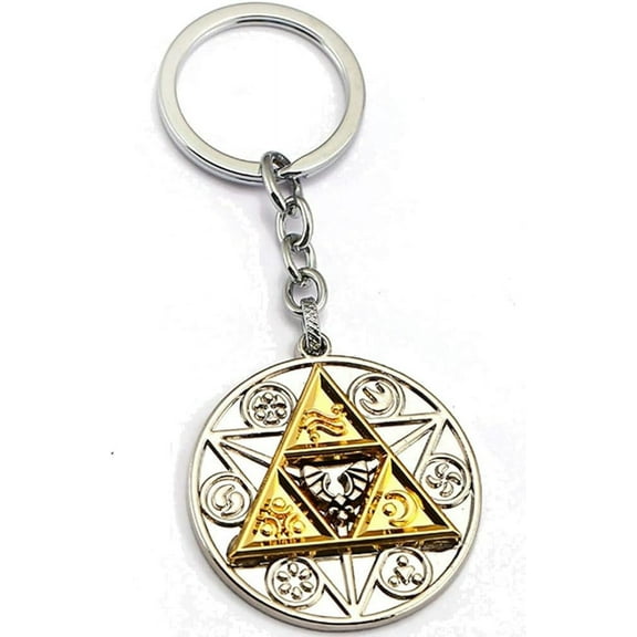 Zelda Triforce Medallion Goddess Symbols Matrix Metal Keychain Key Ring