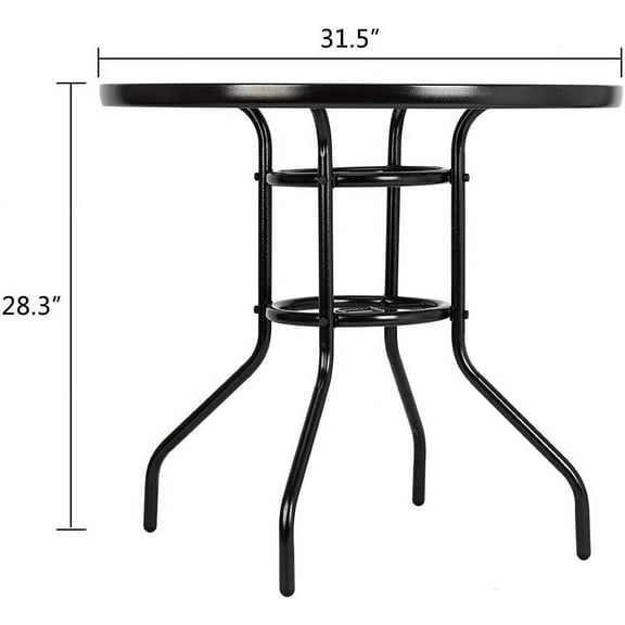 IM Beauty 31 inch Patio Table Outdoor Table Outdoor Dining Table Patio Dining Table Wrought Iron Weather Resistant Patio Furniture for Patio Outdoor Pool Balcony (Round)