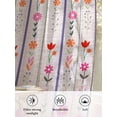 thumbnail image 6 of Sheer Curtains 96 Inches Long, Purple Pink Spring Floral Semi Sheer Curtains Light Filtering Window Treatment, Colorful Summer Flowers Botanical Privacy Voile Drapes for Living Room 52x96 Inch, 6 of 7