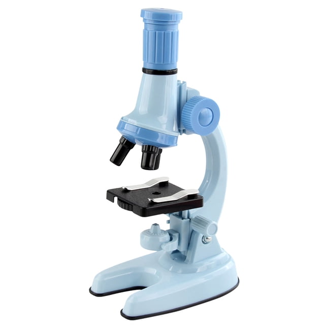 Blue Compound Microscope For Kids Science Discovery With Led Light 100X-1200X Magnification Educational Kit Includes Slides Specimen Collection Tools Tweezers For Hands-On Experiments