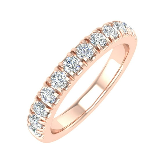 1/2 Carat Round Diamond Wedding Band Ring in 14K Rose Gold (Ring Size 5.75) (SI1-SI2 Clarity)