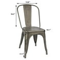 thumbnail image 5 of Lacoo Metal Stacking Dining Chairs for Outdoor Dining Cafe Exquisite Chairs Set of 4, Gun, 5 of 7