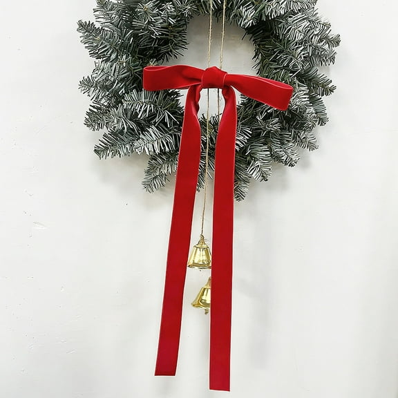 Red Velvet Ribbon Bows for Christmas Tree – 6"x15" Christmas Bows Ornaments, Classic Velvet Ribbon Decorations for Xmas Tree, Wreath, Front Door, Party & Holiday Home Decor