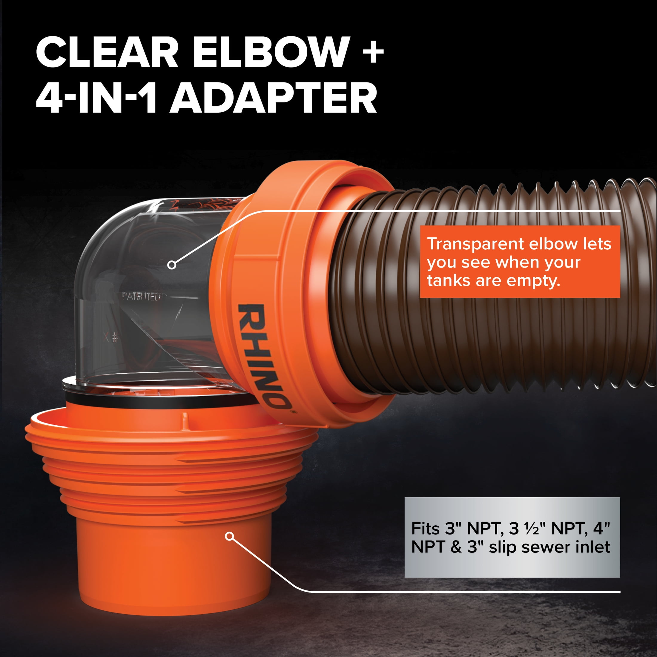 Camco RhinoFLEX 15-Foot RV Sewer Hose Kit - Multicolor, 23 Mils of Polyolefin (39762)