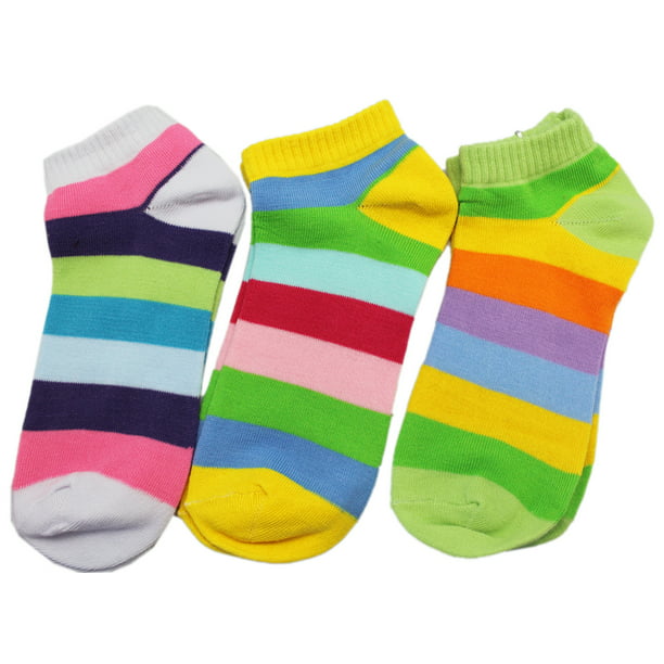 Wacky Socks - Wacky and Fun Colors Striped Sock Set (3 Pairs, Size 9 ...